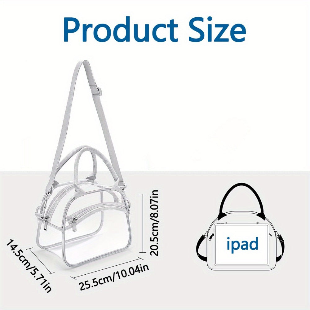 Tote Bag – Clear, Transparent, Adjustable Strap, for Travel & Work – detail view 2