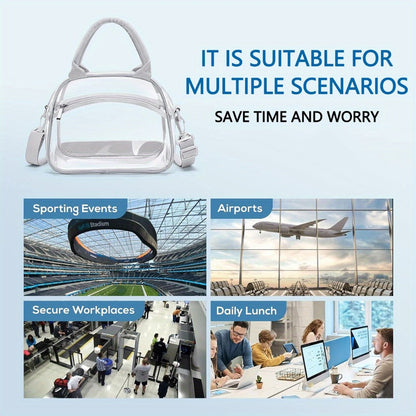 Tote Bag – Clear, Transparent, Adjustable Strap, for Travel & Work – detail view 5