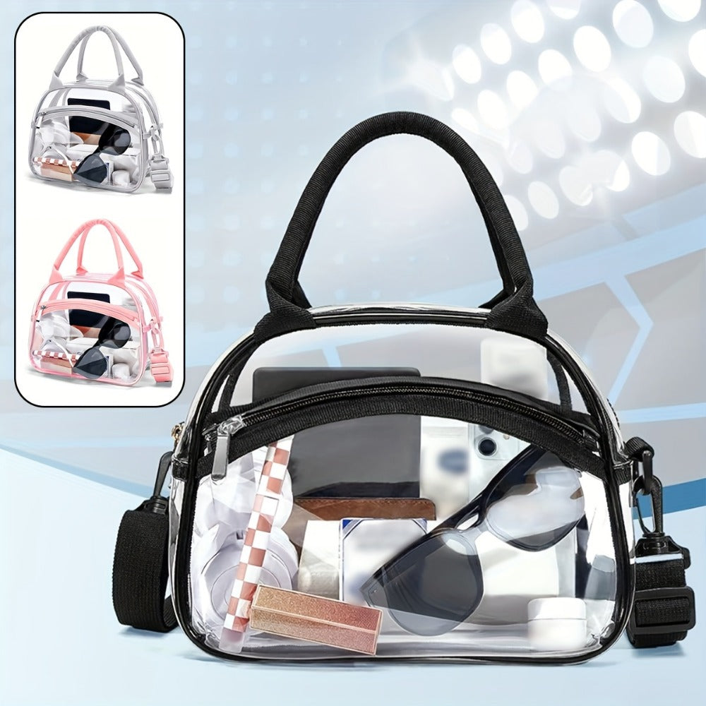 Tote Bag – Clear, Transparent, Adjustable Strap, for Travel & Work – front view