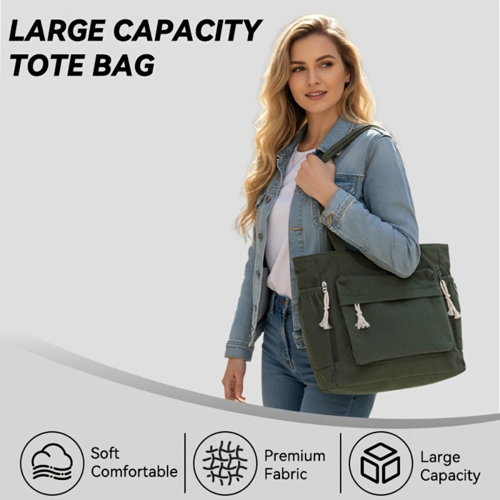 Tote Bag for Women – Corduroy, for Everyday Use – detail view 14