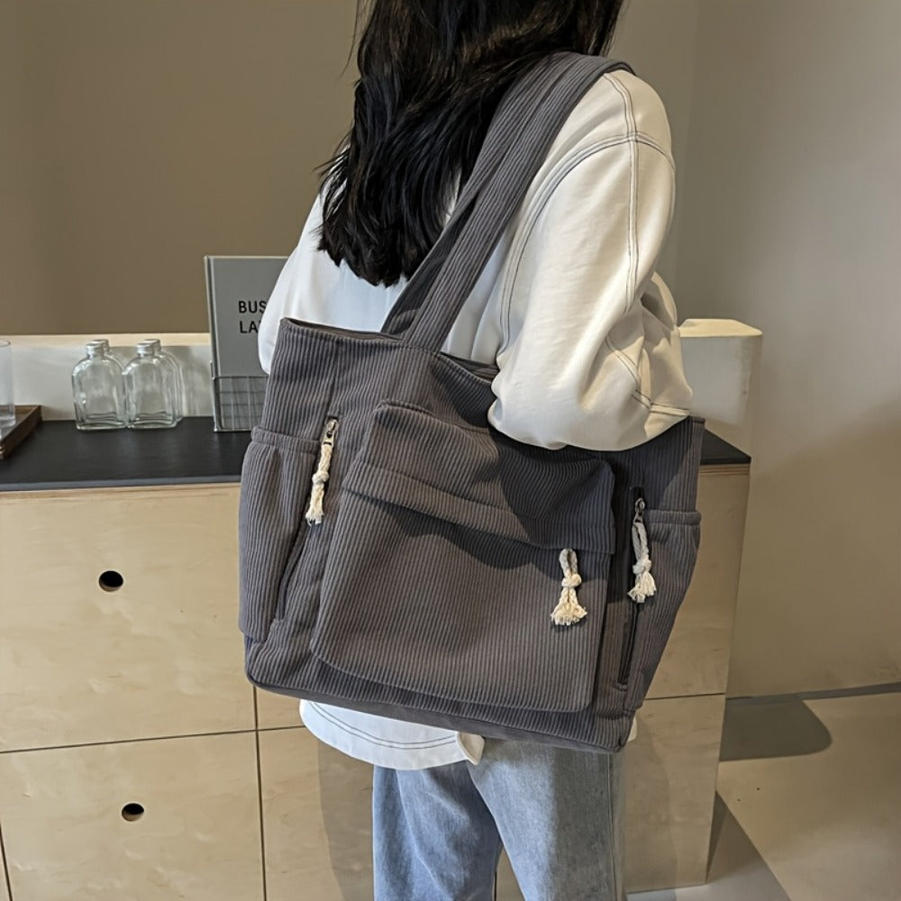 Tote Bag for Women – Corduroy, for Everyday Use – detail view 18
