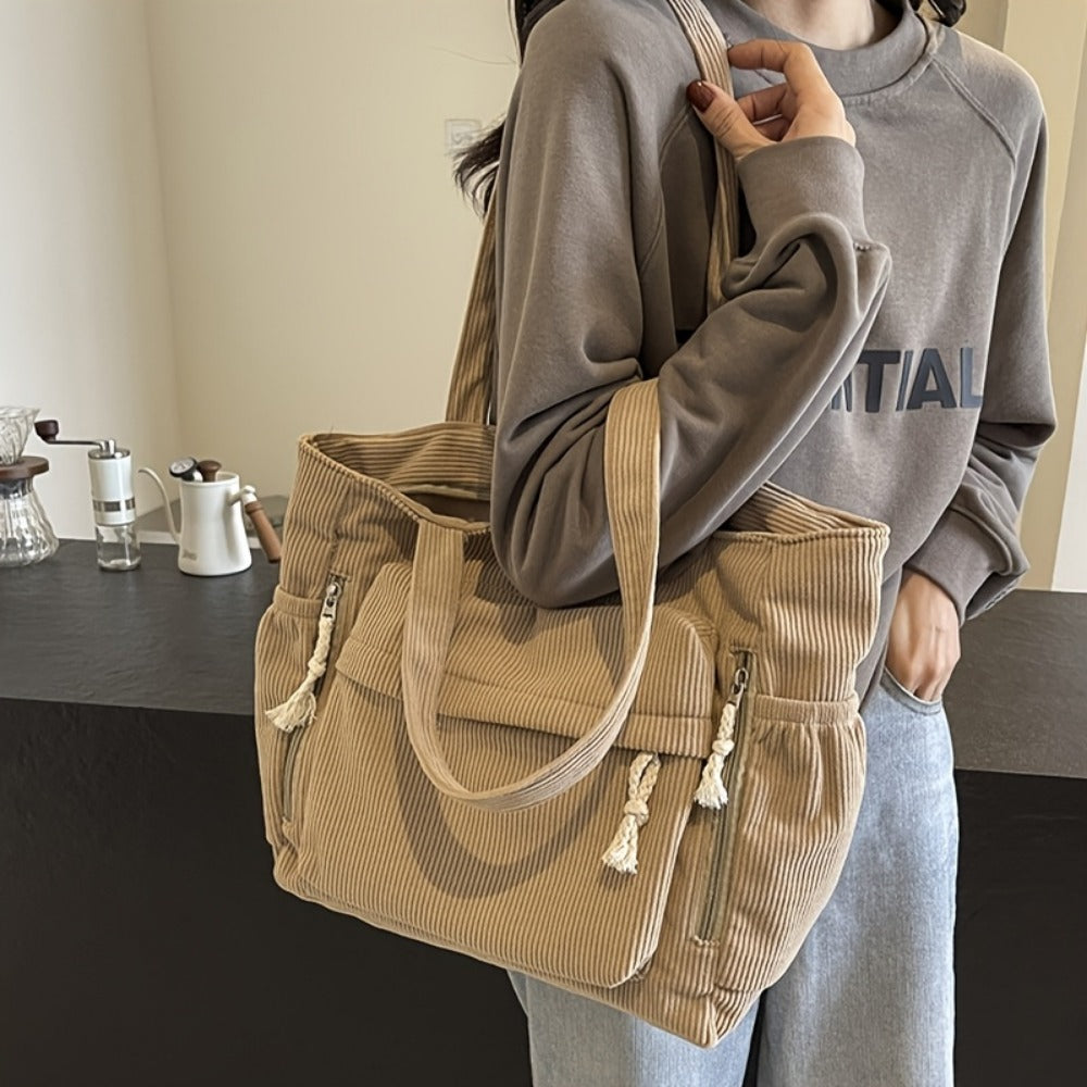 Tote Bag for Women – Corduroy, for Everyday Use – detail view 5