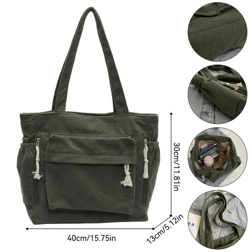 Tote Bag for Women – Corduroy, for Everyday Use – detail view 6