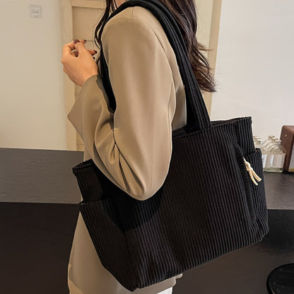Tote Bag for Women – Corduroy, Lightweight, Large Capacity, for Work & Everyday Use – detail view 14