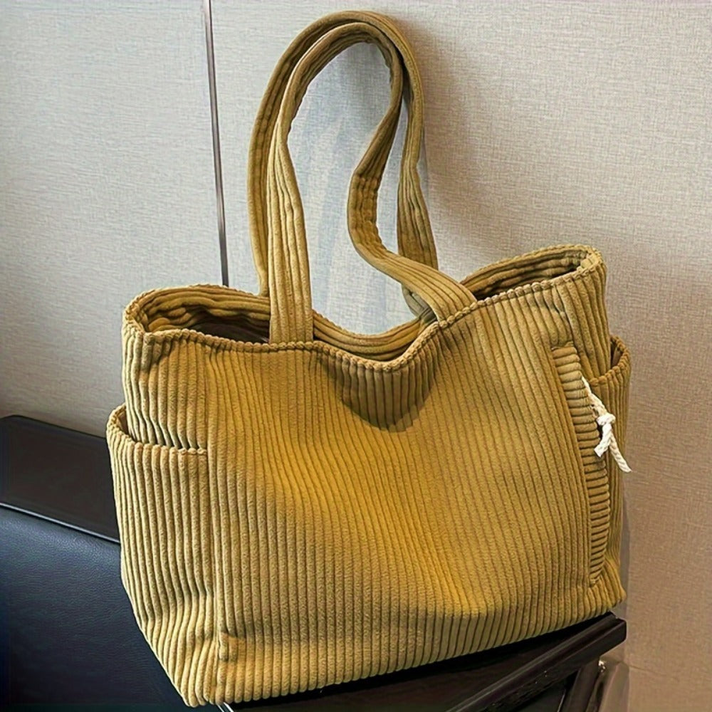 Tote Bag for Women – Corduroy, Lightweight, Large Capacity, for Work & Everyday Use – detail view 15