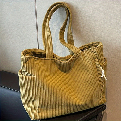 Tote Bag for Women – Corduroy, Lightweight, Large Capacity, for Work & Everyday Use – detail view 15