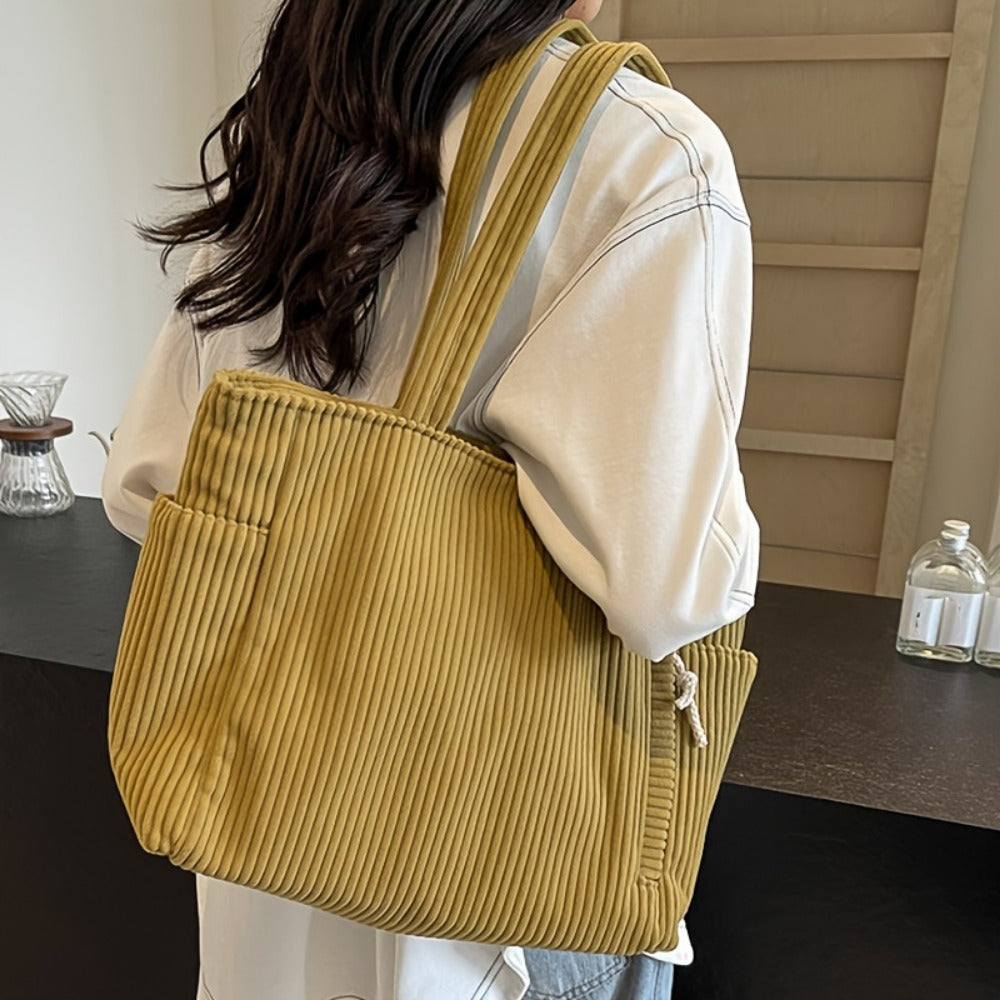 Tote Bag for Women – Corduroy, Lightweight, Large Capacity, for Work & Everyday Use – detail view 20
