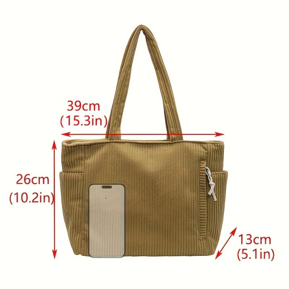 Tote Bag for Women – Corduroy, Lightweight, Large Capacity, for Work & Everyday Use – detail view 8