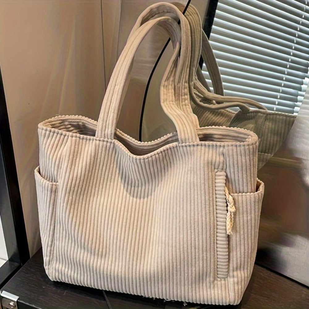 Tote Bag for Women – Corduroy, Lightweight, Large Capacity, for Work & Everyday Use – detail view 10