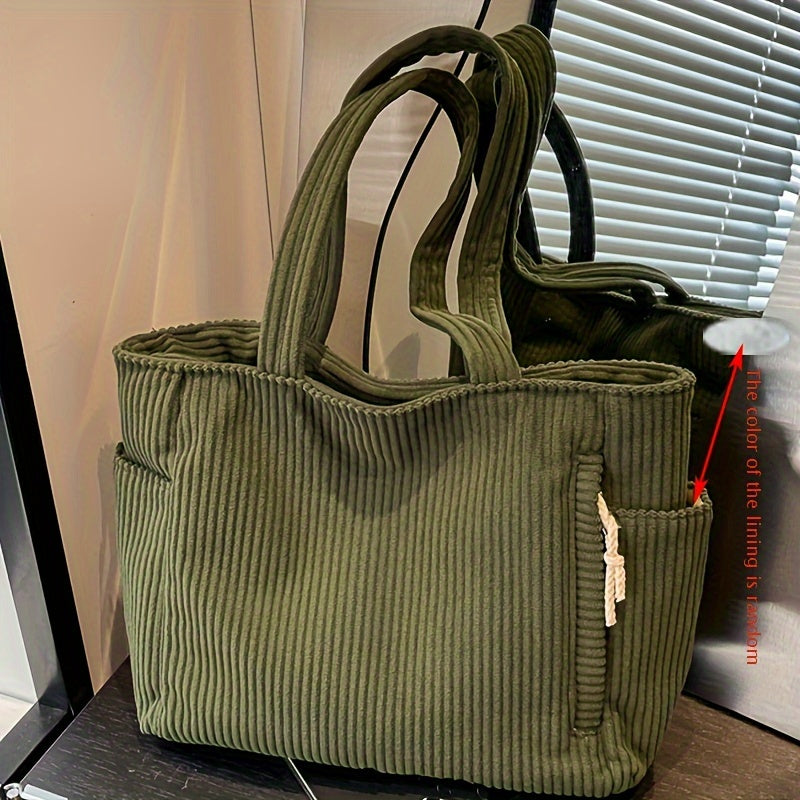 Tote Bag for Women – Corduroy, Lightweight, Large Capacity, for Work & Everyday Use – alternate view