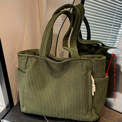 Tote Bag for Women – Corduroy, Lightweight, Large Capacity, for Work & Everyday Use – alternate view