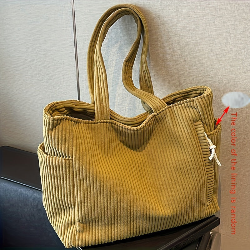 Tote Bag for Women – Corduroy, Lightweight, Large Capacity, for Work & Everyday Use – front view - product view 19
