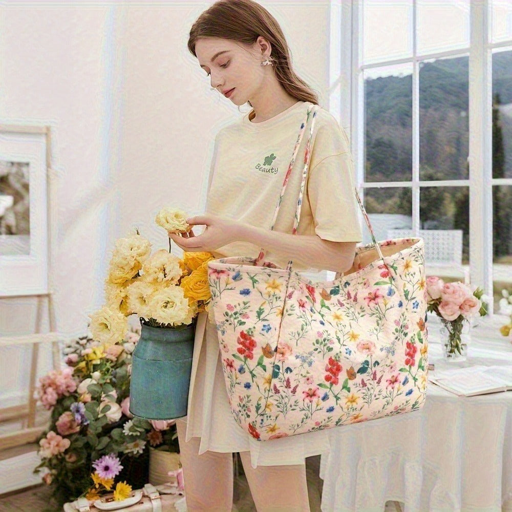 Tote Bag for Women – Corduroy, Large Capacity – detail view 15