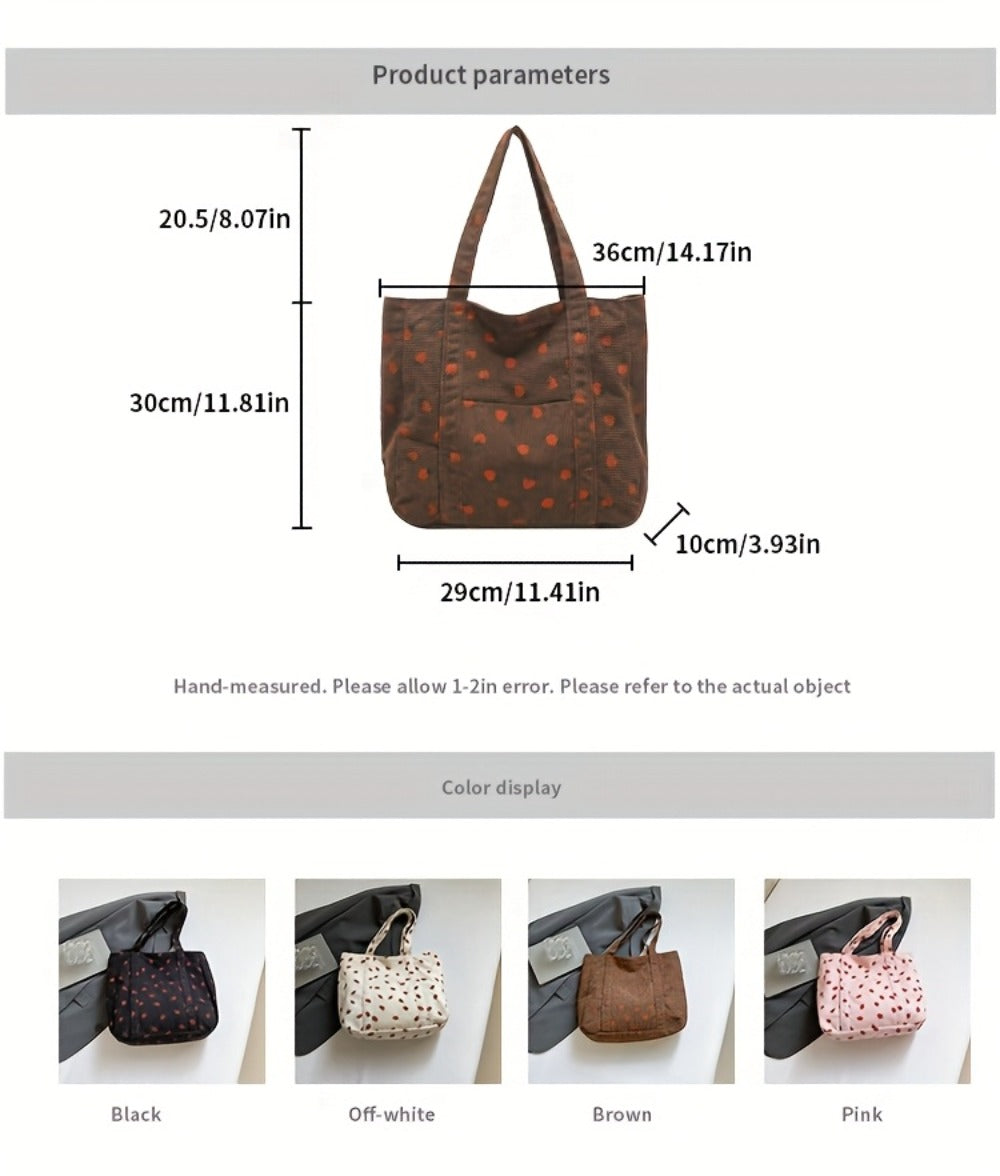 Tote Bag for Women – Corduroy, Large Capacity, for Travel & Everyday Use – detail view 8