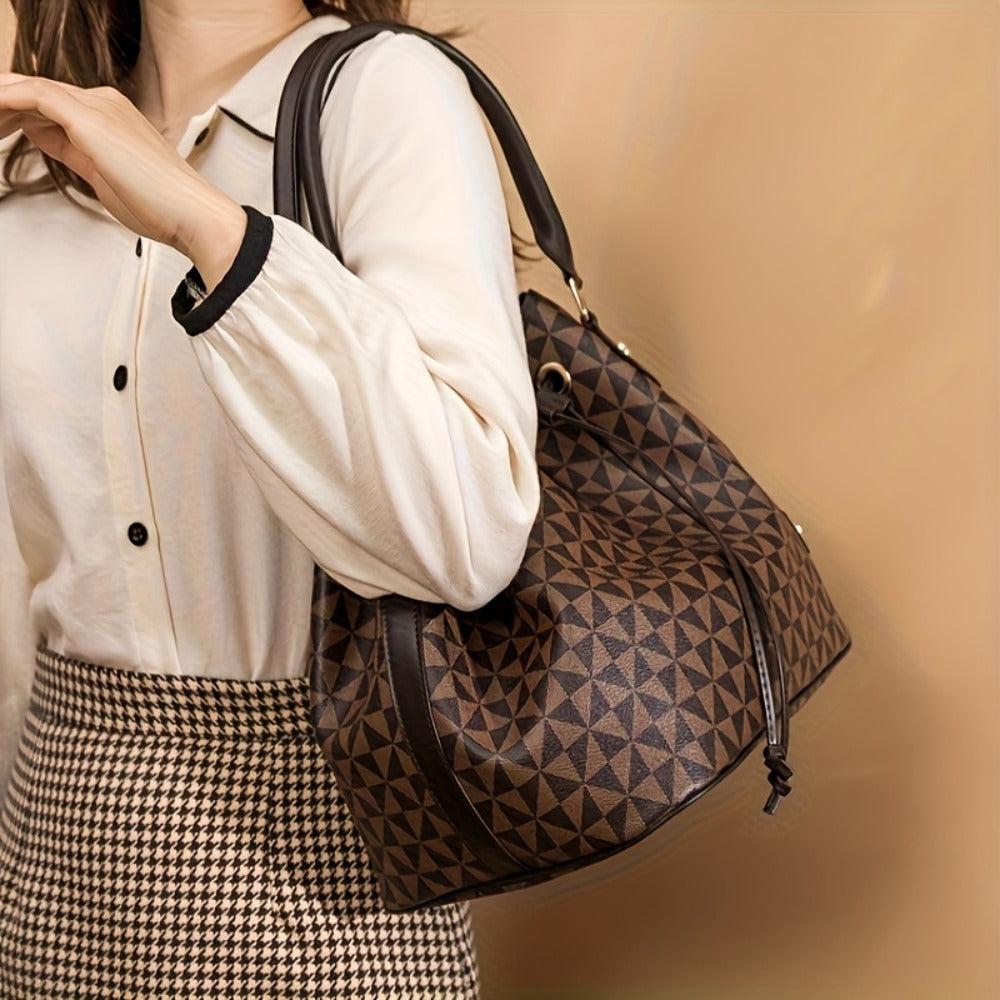 Tote Bag for Women – for Work & Everyday Use, Bucket Korean Fashion Retro Casual – detail view 9