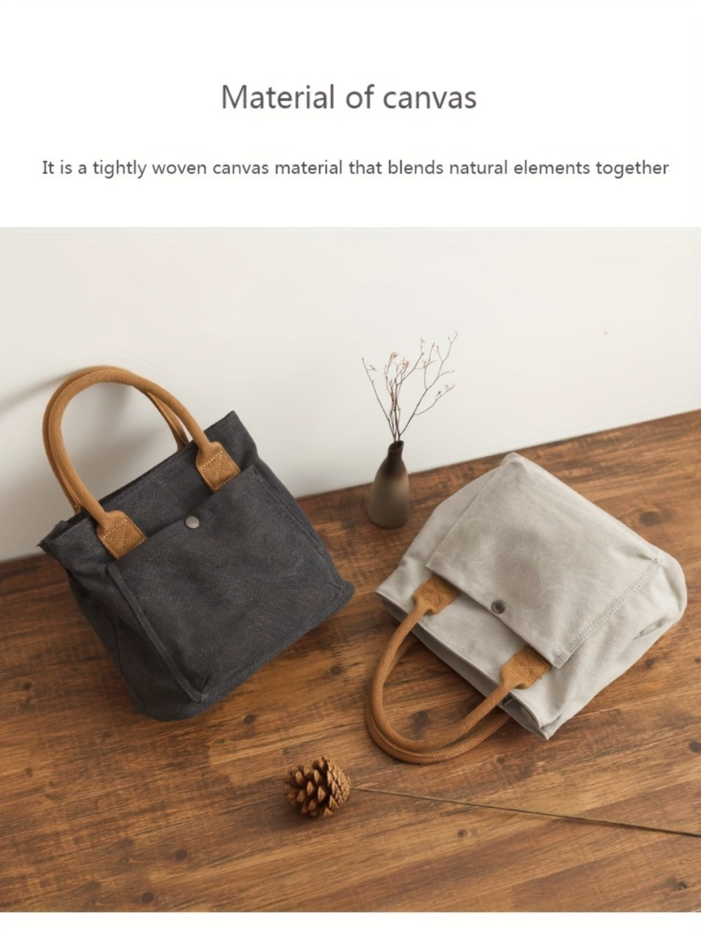 Tote Bag for Women – for Work & Everyday Use, Vintage Fabric Thickened Literary Style – detail view 9