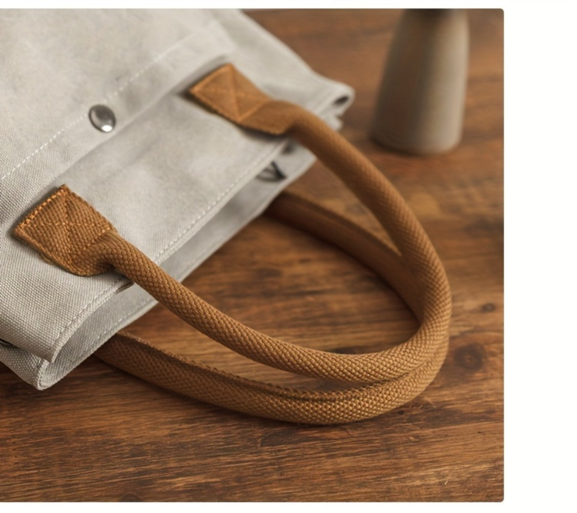 Tote Bag for Women – for Work & Everyday Use, Vintage Fabric Thickened Literary Style – detail view 10