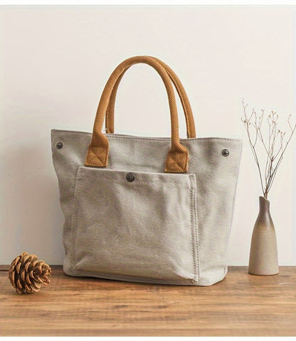 Tote Bag for Women – for Work & Everyday Use, Vintage Fabric Thickened Literary Style – detail view 12