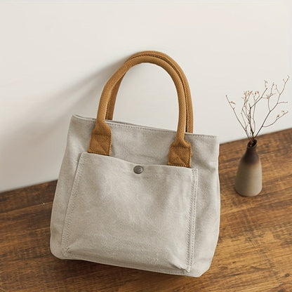 Tote Bag for Women – for Work & Everyday Use, Vintage Fabric Thickened Literary Style – front view