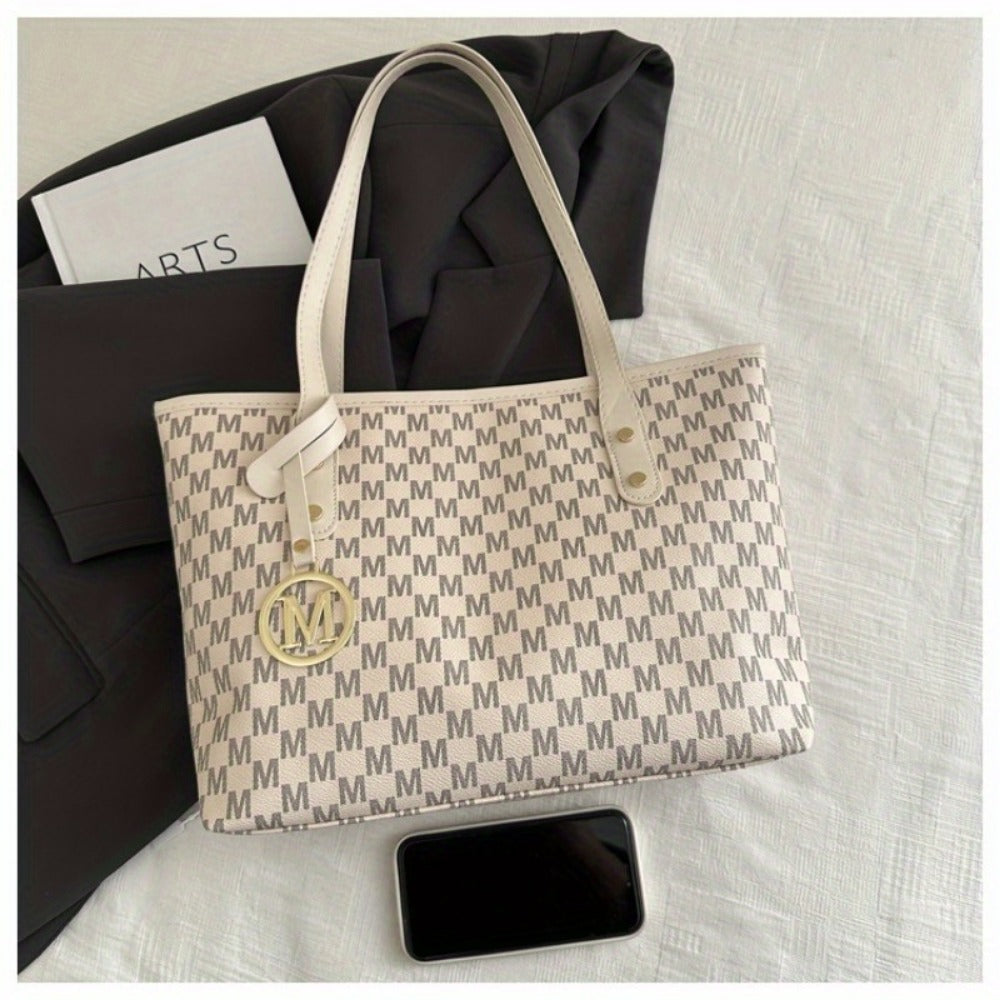 Tote Bag for Women – Large Capacity, Checkered Large Capacity Retro Plaid – detail view 13