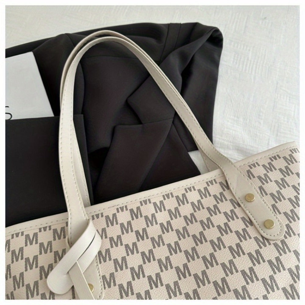 Tote Bag for Women – Large Capacity, Checkered Large Capacity Retro Plaid – detail view 16