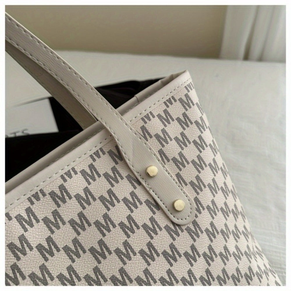 Tote Bag for Women – Large Capacity, Checkered Large Capacity Retro Plaid – detail view 17