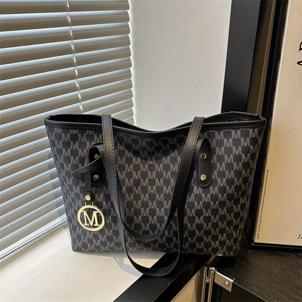 Tote Bag for Women – Large Capacity, Checkered Large Capacity Retro Plaid – detail view 31