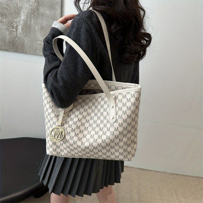 Tote Bag for Women – Large Capacity, Checkered Large Capacity Retro Plaid – detail view 36