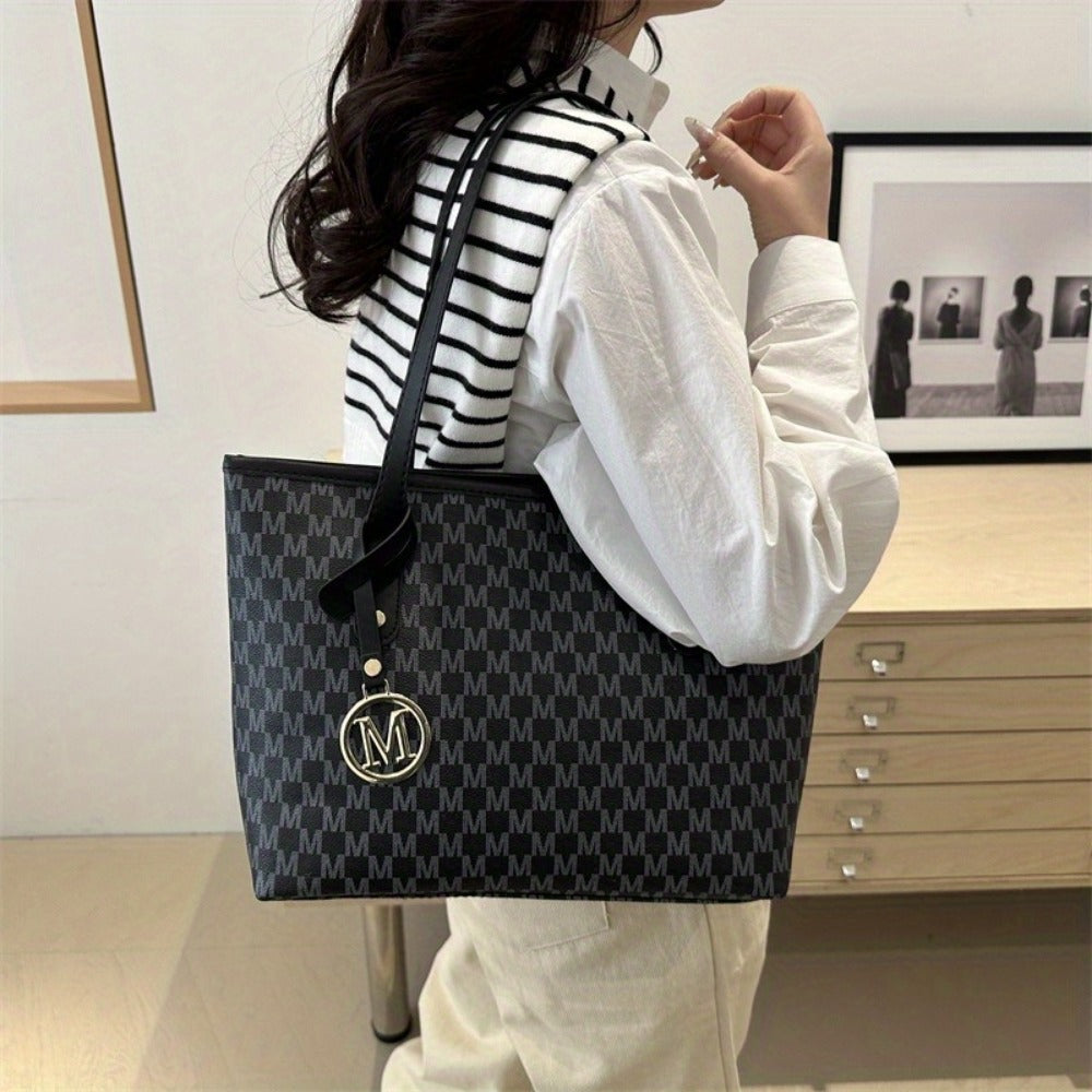 Tote Bag for Women – Large Capacity, Checkered Large Capacity Retro Plaid – detail view 39