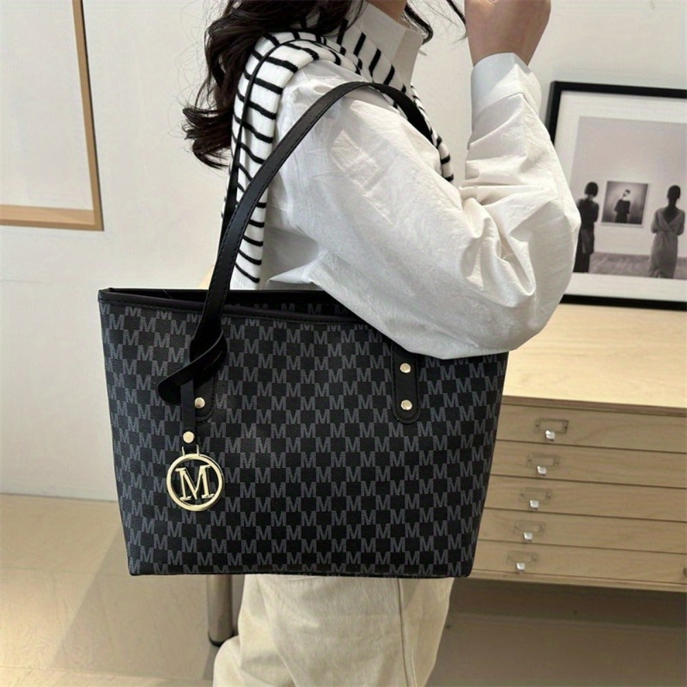 Tote Bag for Women – Large Capacity, Checkered Large Capacity Retro Plaid – detail view 40