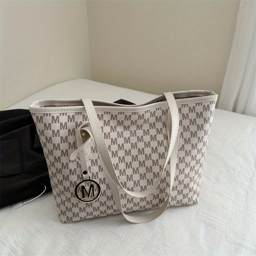 Tote Bag for Women – Large Capacity, Checkered Large Capacity Retro Plaid – detail view 8