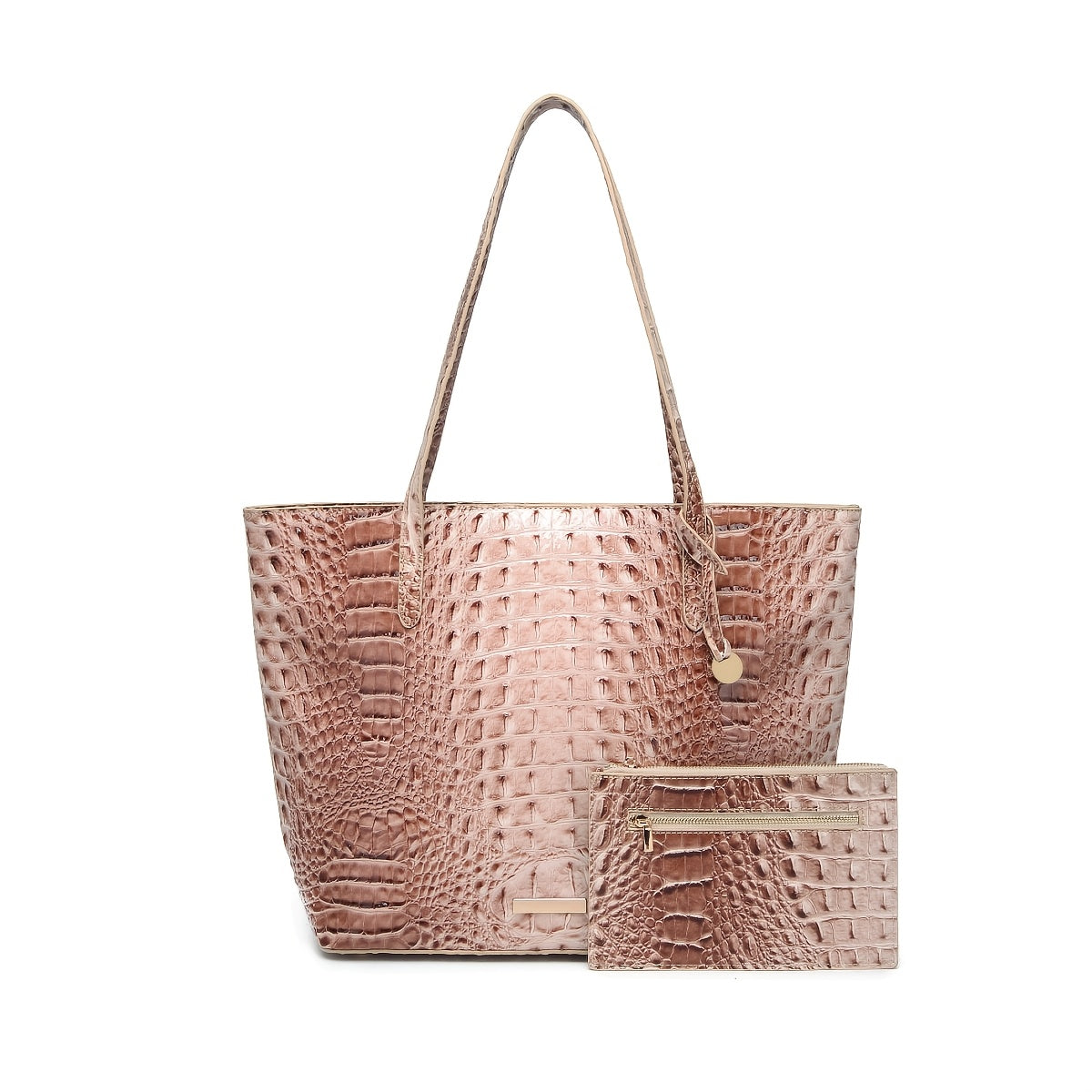 Tote Bag for Women – Large Capacity, Crocodile Pattern Two Piece Set – detail view 34