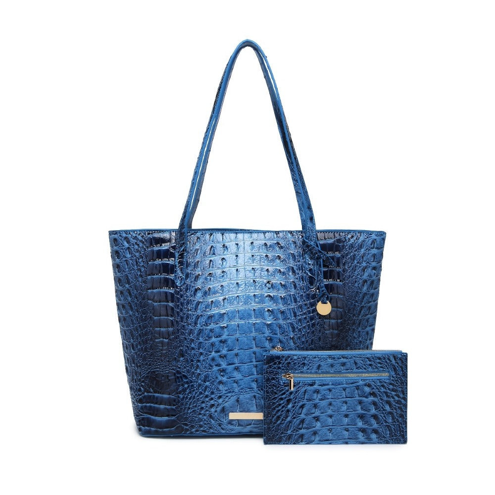 Tote Bag for Women – Large Capacity, Crocodile Pattern Two Piece Set – detail view 13
