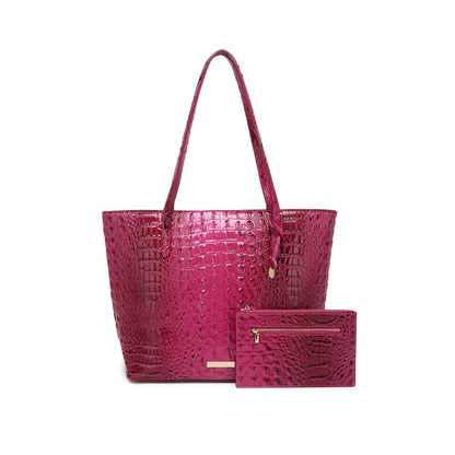 Tote Bag for Women – Large Capacity, Crocodile Pattern Two Piece Set – detail view 15