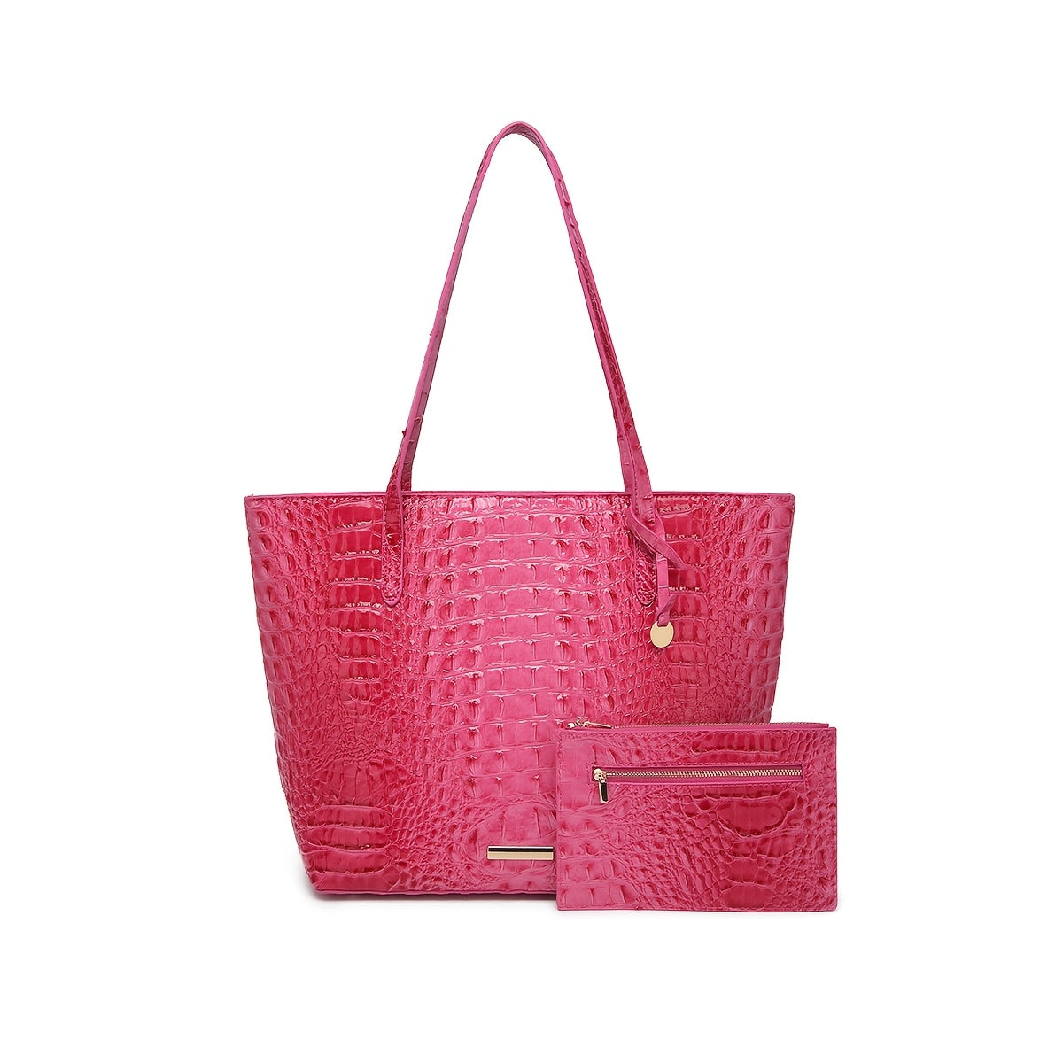 Tote Bag for Women – Large Capacity, Crocodile Pattern Two Piece Set – detail view 37