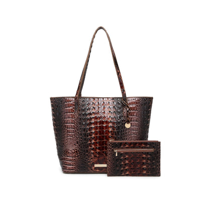 Tote Bag for Women – Large Capacity, Crocodile Pattern Two Piece Set – detail view 35