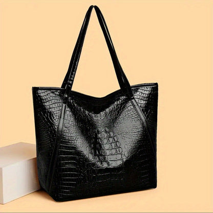 Tote Bag for Women – Large Capacity, Crocodile Print Large Capacity Scratch – detail view 17