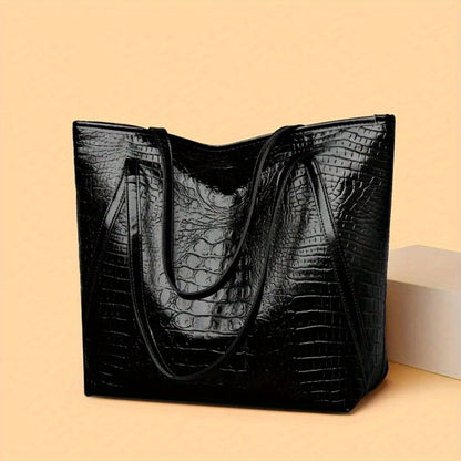 Tote Bag for Women – Large Capacity, Crocodile Print Large Capacity Scratch – detail view 15
