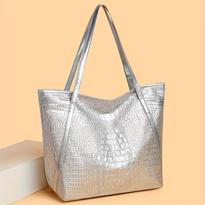 Tote Bag for Women – Large Capacity, Crocodile Print Large Capacity Scratch – detail view 19