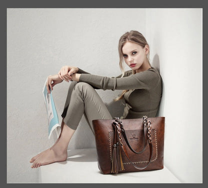 Tote Bag for Women – Large Capacity, Fringe Large Capacity Minimalist Boho – detail view 16