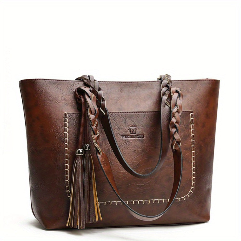 Tote Bag for Women – Large Capacity, Fringe Large Capacity Minimalist Boho – front view