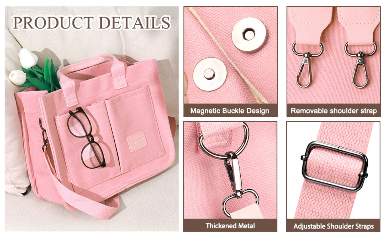 Tote Bag for Women – Large Capacity, for Travel & Work – detail view 17
