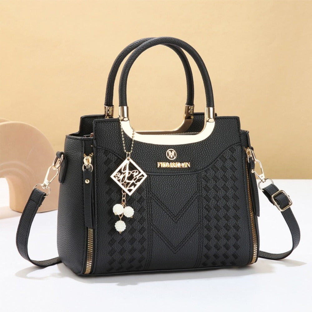 Tote Bag for Women – Large Embroidery Thread Texture Vintage – detail view 2