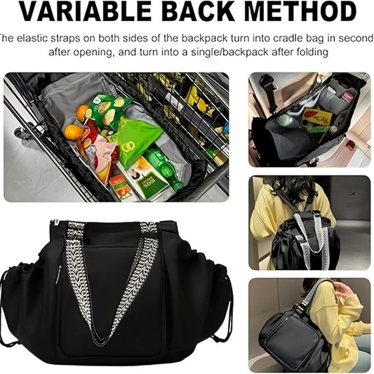 Tote Bag for Women – Nylon, Foldable, Lightweight, Adjustable Strap – detail view 3