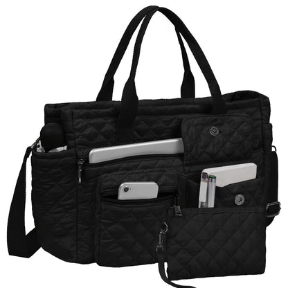 Tote Bag for Women – 6 Colors, Nylon, Quilted, Adjustable Strap – detail view 3
