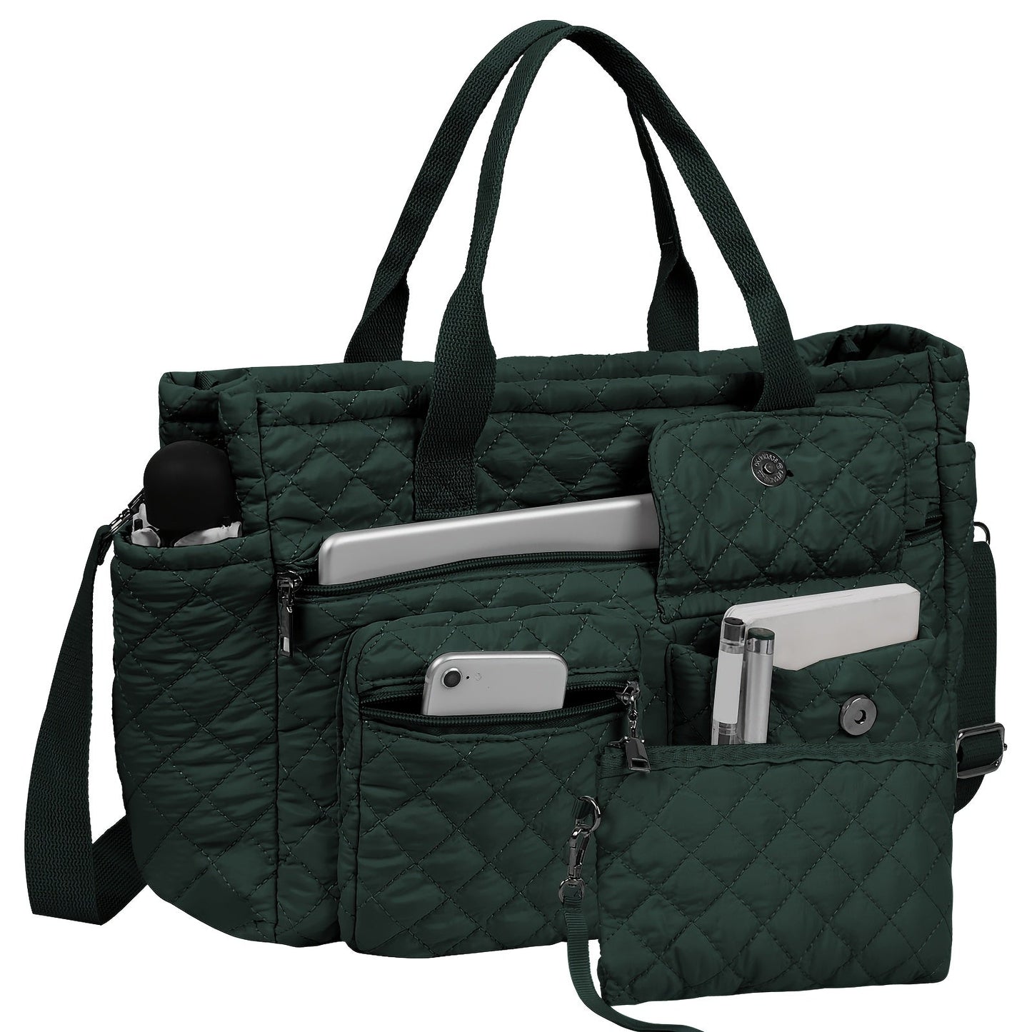 Tote Bag for Women – 6 Colors, Nylon, Quilted, Adjustable Strap – detail view 15