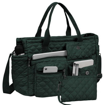 Tote Bag for Women – 6 Colors, Nylon, Quilted, Adjustable Strap – front view