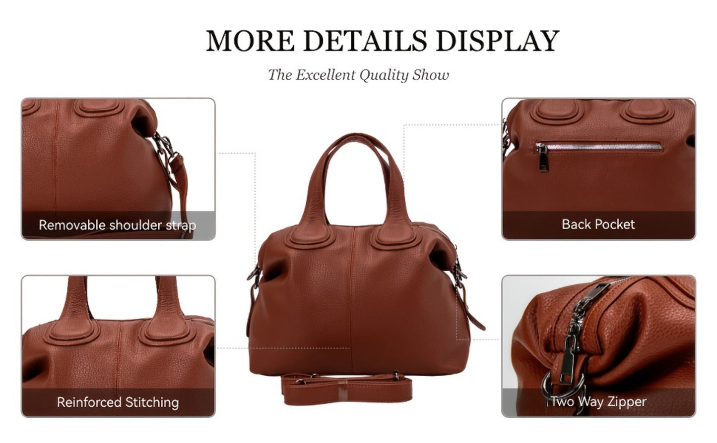 Tote Bag for Women – PU Leather, for Travel & Work – detail view 27