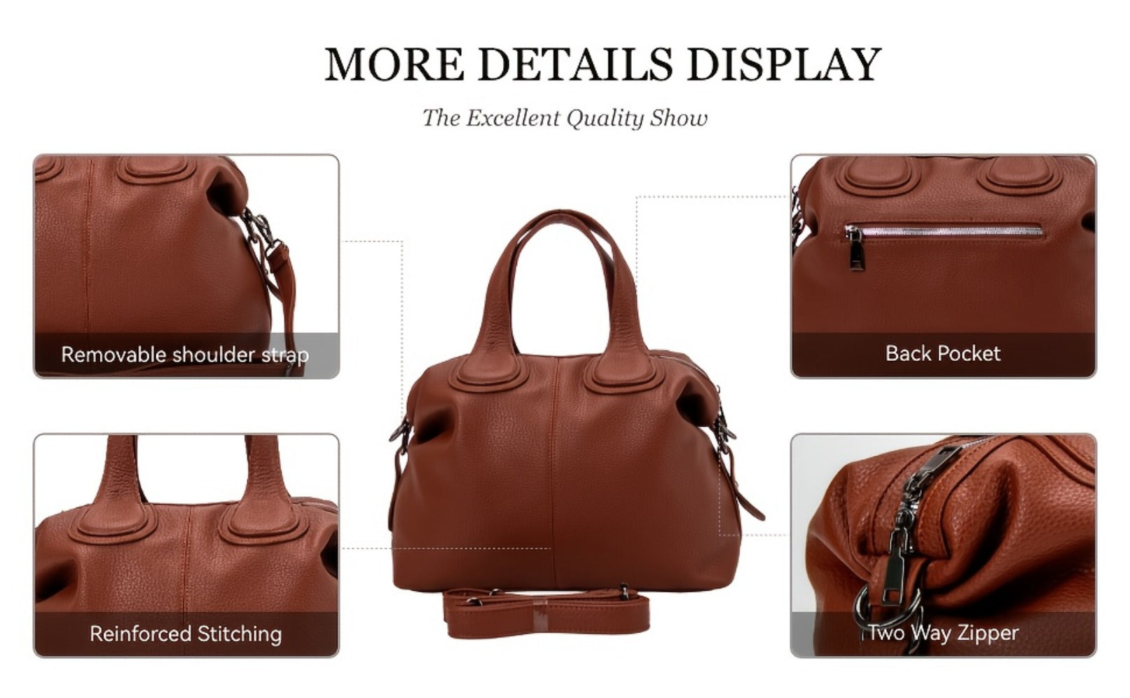 Tote Bag for Women – PU Leather, for Travel & Work – detail view 27