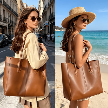 Tote Bag for Women – PU Leather, Large Capacity, for Travel & Work – detail view 8